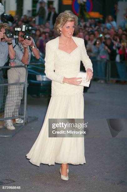 Princess Diana, Princess of Wales, attends the film premiere of Back To The Future 3 at The Empire Theatre in Leicester Square, London. Picture taken...