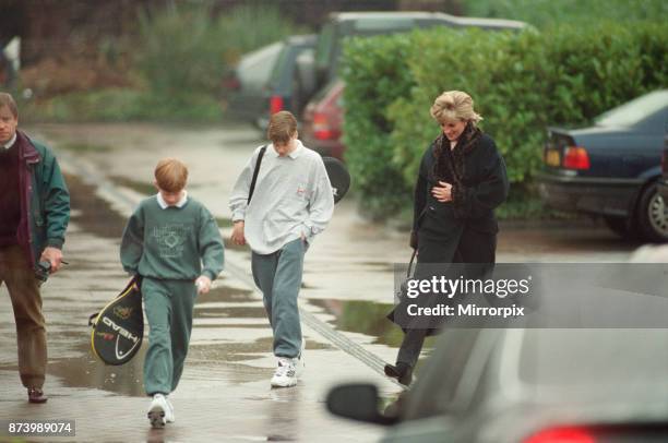 Princess Diana with her two sons Prince Harry and Prince William at The Harbour Club in Chelsea, West London. Yesterday, it was reported that The...