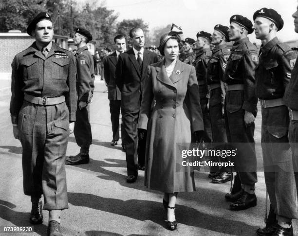 Princess Elizabeth and Prince Philip Duke of Edinburgh visiting the West Midlands. Pictured on her arrival at the British Industries Fair, Castle...