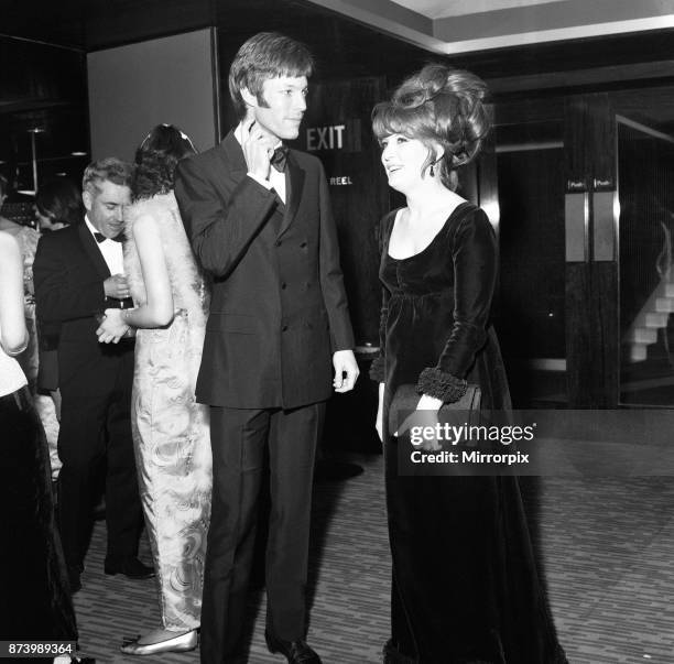 Actor Richard Chamberlain and actress Veronica Strong at the Royal Garden Hotel for the ball in aid of the Thorndike Theatre appeal fund and...