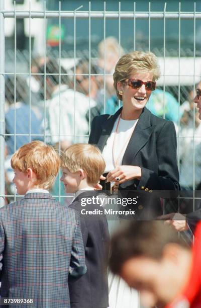 British Grand Prix, Silverstone, Northamptonshire, England, Sunday 10th July 1994, our picture shows, Princess Diana attends the 1994 British Grand...