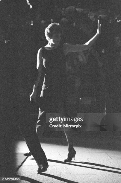 Princess Diana, Princess of Wales, arrives at the new Warner West End Cinema in Leicester Square London, for the premiere of The Fugitive, 23rd...