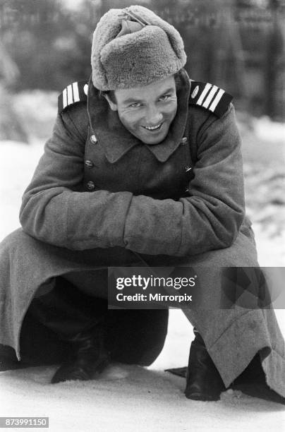 Albert Finney on the set of 'The Victors' at Shepperton Studios. Albert Finney is donating his salary to the actors orphanage. In the film he plays...