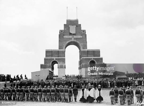 Veterans, families of the fallen and soldiers of the British and French army gather near the the Northern French village of Thiepval for the...