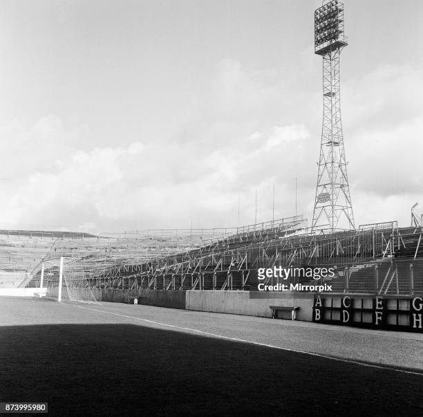 Turf Moor football stadium, the home of Burnley FC, Lancashire, 28th February 1967.