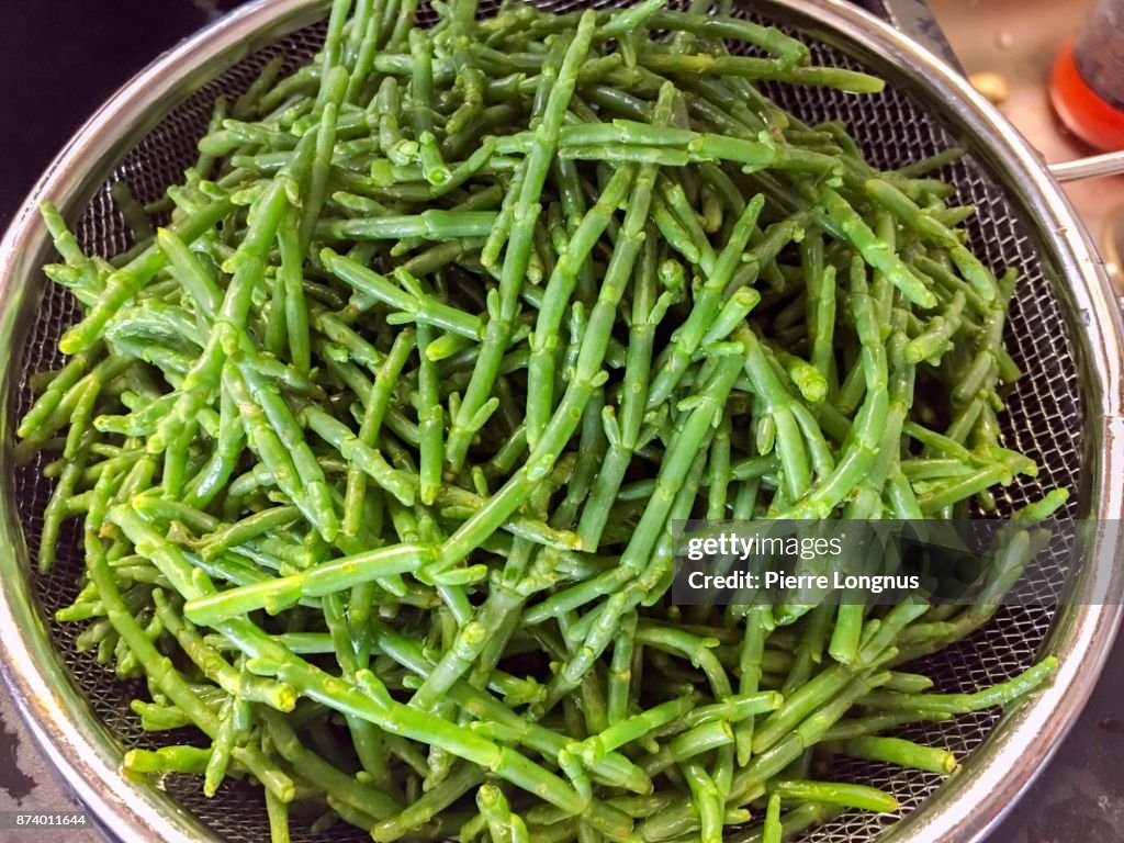 Samphire or Salicornia getting prepared