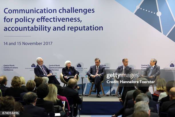 David Wessel, Brooking Institution, Janet Yellen, Chair of the Federal Reserve, Mario Draghi, President of the European Central Bank , Mark Carney,...