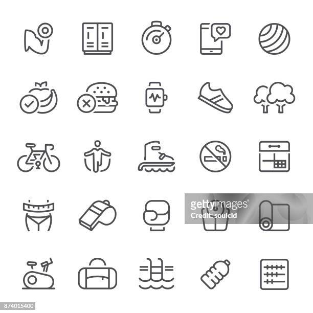 fitness icons - smart watch stock illustrations
