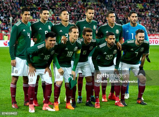 Hugo Ayala and Raul Jimenez and Carlos Salcedo and Diego Reyes and Hector Moreno and goalkeeper Jose Jesus Corona and Jesus Gallardo and Andres...