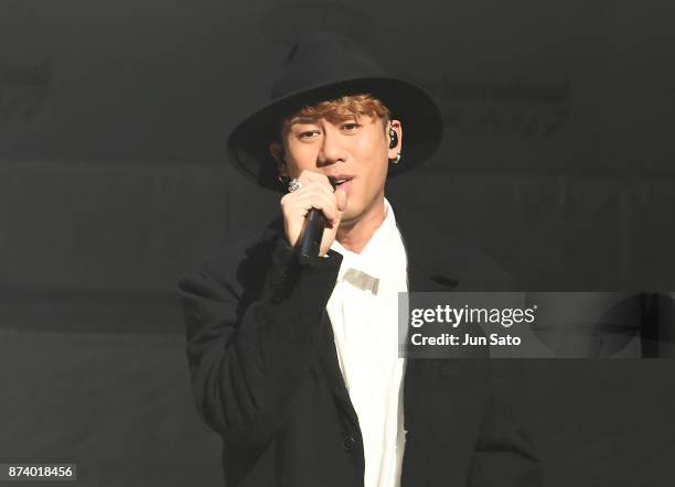 Kaname Kawabata of Chemistry performs onstage during the Miss International Beauty Pageant 2017 at the Tokyo Dome City Hall on November 14, 2017 in...