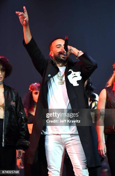 French Montana performs on stage during the MTV EMAs 2017 held at The SSE Arena, Wembley on November 12, 2017 in London, England.