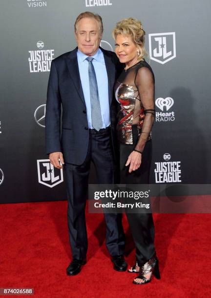 Producer Chuck Roven and Stephanie Haymes Roven attend the premiere of Warner Bros. Pictures' 'Justice League' at Dolby Theatre on November 13, 2017...