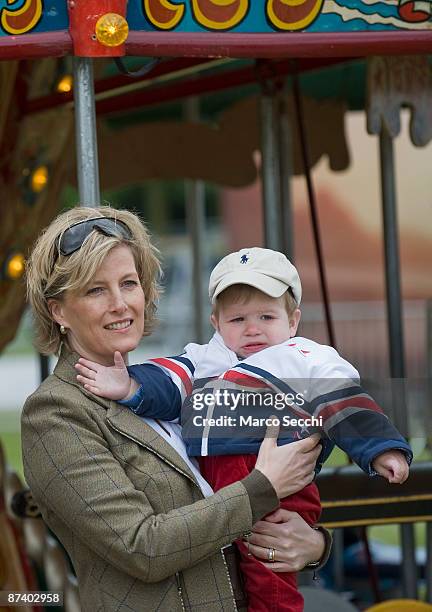 Sophie, Countess of Wessex with her son James, Viscount Severn at the fairground on day 5 of the Royal Windsor Horse Show on May 16, 2009 in Windsor,...