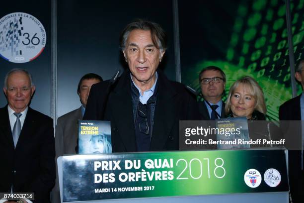 Sponsor of the 2018 Prize, Richard Berry attends Sylvain Forge wins the "71eme Prix du Quai des Orfevres - 2018" for his Book "Tension Extreme". Held...