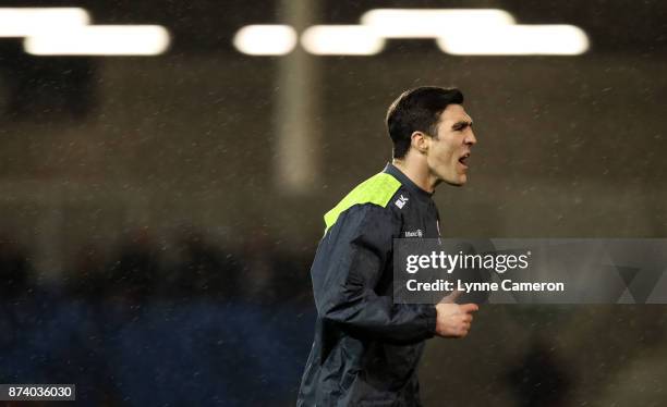 Kelly Brown of Saracens before the Anglo-Welsh Cup match between Sale Sharks and Saracens at AJ Bell Stadium on November 10, 2017 in Salford, England.