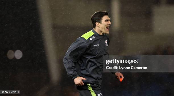 Kelly Brown of Saracens before the Anglo-Welsh Cup match between Sale Sharks and Saracens at AJ Bell Stadium on November 10, 2017 in Salford, England.