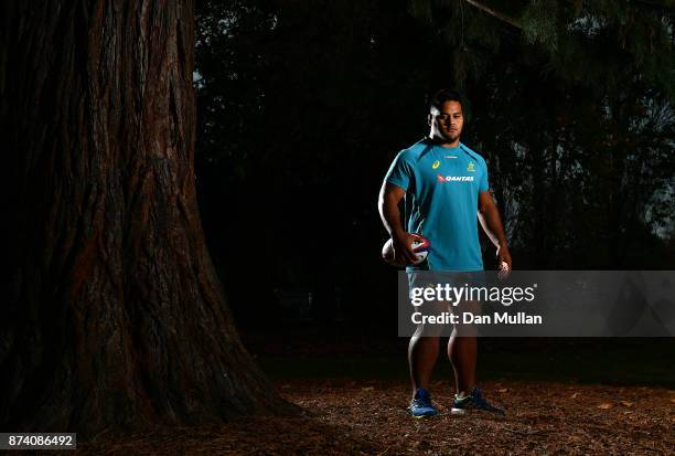 Taniela Tupou of Australia poses for a portrait prior to a training session at the Lensbury Hotel on November 14, 2017 in London, England.