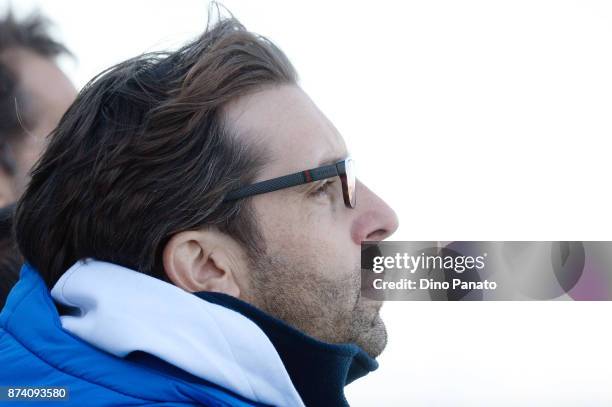 Head coach of Italy U20 Federico Guidi looks on during the 8 Nations Tournament match between Italy U20 and Netherlands U20 on November 14, 2017 in...