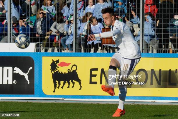 Gaetano Castrovilli of Italy U20 competes during the 8 Nations Tournament match between Italy U20 and Netherlands U20 at Stadio G. Teghil on November...