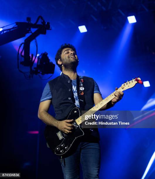 Bollywood singer Arijit Singh performs during Live in concert at MMRDA Grounds, BKC on Sunday November 12, 2017 in Mumbai, India.