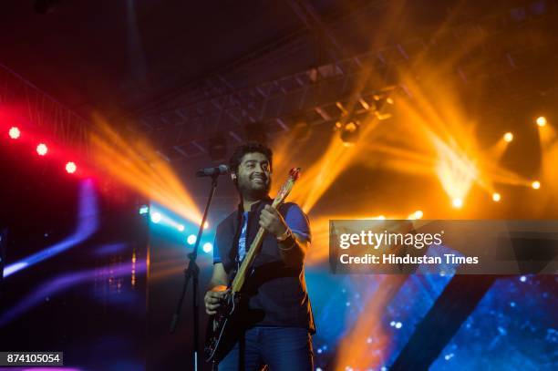 Bollywood singer Arijit Singh performs during Live in concert at MMRDA Grounds, BKC on Sunday November 12, 2017 in Mumbai, India.