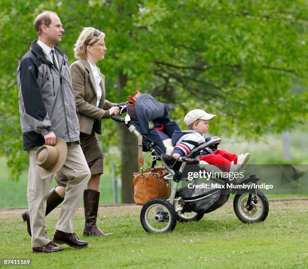 Prince Edward, Earl of Wessex, Sophie, Countess of Wessex and son James, Viscount Severn attend day 5 of the Royal Windsor Horse Show on May 16, 2009...