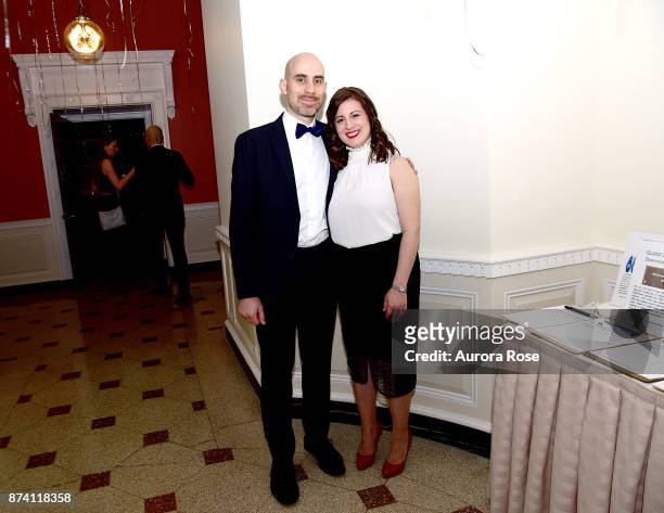 Uri Schlafrig and Amanda Albergo attend Search and Care's Annual Yorkville Ball at Private Club on November 10, 2017 in New York City.