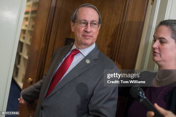 Chairman Bob Goodlatte, R-Va., arrives for a House Judiciary Committee hearing in Rayburn Building on November 14 on oversight of the Department of...