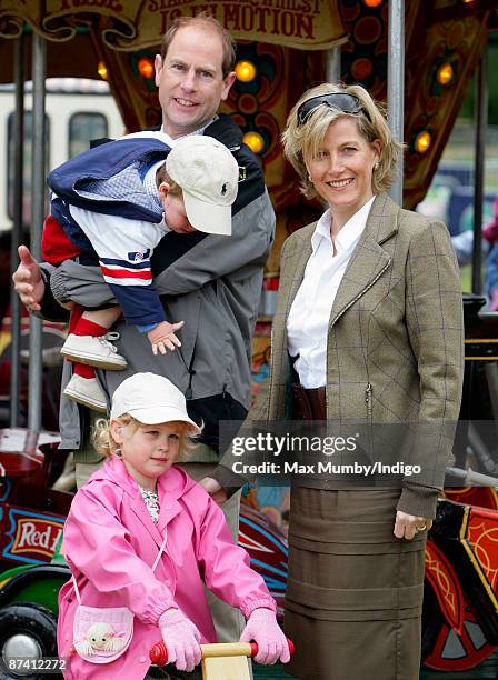 Prince Edward, Earl of Wessex, Sophie, Countess of Wessex and their children James, Viscount Severn and Lady Louise Windsor attend day 5 of the Royal...