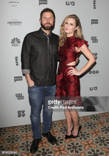 Actors James Roday and Maggie Lawson attend NBCUniversal's press junket at Beauty & Essex on November 13, 2017 in Los Angeles, California.