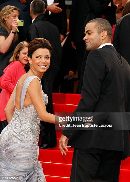 Eva Longoria Parker and Tony Parker attend the 'Bright Star' Premiere at the Grand Theatre Lumiere during the 62nd Annual Cannes Film Festival on May...