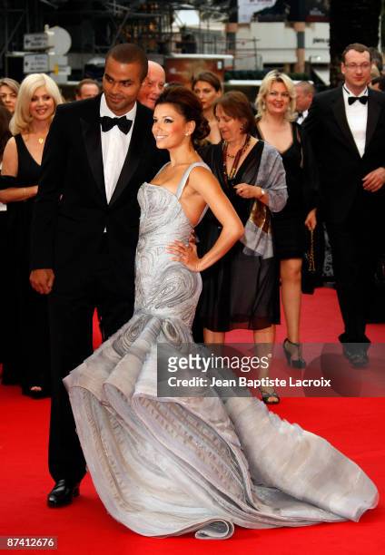 Eva Longoria Parker and Tony Parker attend the 'Bright Star' Premiere at the Grand Theatre Lumiere during the 62nd Annual Cannes Film Festival on May...