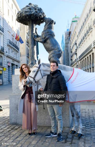 Sergio Alvarez Moya and model Mar Saura present Madrid Horse Week 2017 on November 14, 2017 in Madrid, Spain.