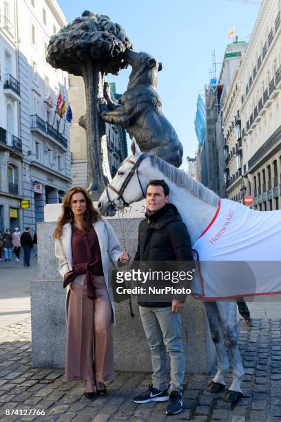 Sergio Alvarez Moya and model Mar Saura present Madrid Horse Week 2017 on November 14, 2017 in Madrid, Spain.