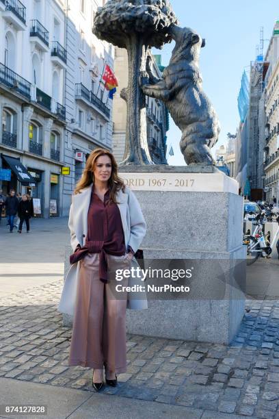 Model Mar Saura present Madrid Horse Week 2017 on November 14, 2017 in Madrid, Spain.