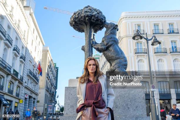 Model Mar Saura present Madrid Horse Week 2017 on November 14, 2017 in Madrid, Spain.