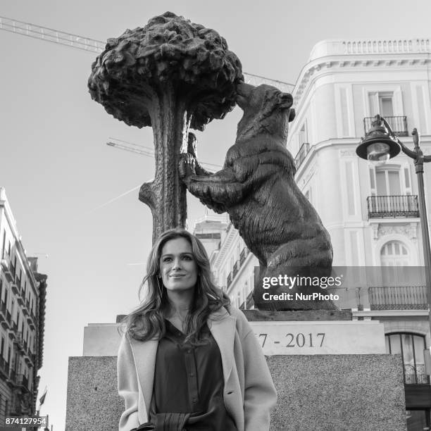 Model Mar Saura present Madrid Horse Week 2017 on November 14, 2017 in Madrid, Spain.