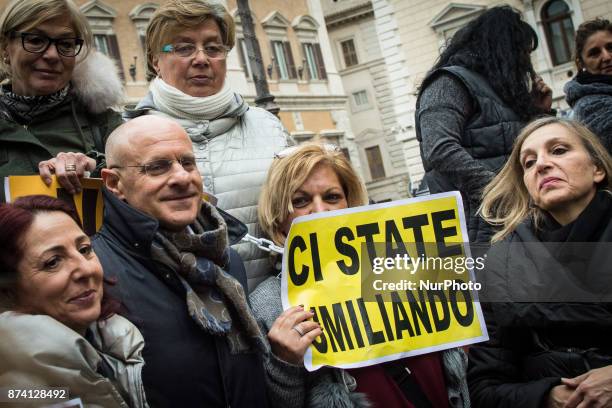 Demonstration at Piazza Montecitorio in front of Parliament against Bolkestein, the demonstrators ask to exclude the category from the European...