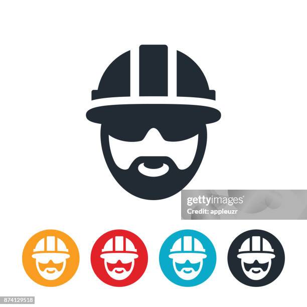 logger icon - eye protection stock illustrations