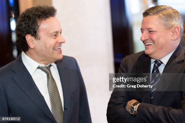Writer Producer Mitch Hurwitz and Ted Sarandos, Chief Content Officer Netflix attend the Saban Community Clinic's 50th Anniversary Dinner Gala at The...