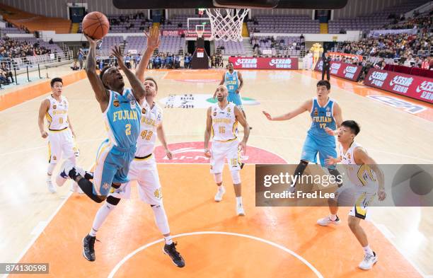 Russ Smith ££2 of Fujian SBS in action during the 2017/2018 CBA League match between Beijing Beikong Fly Dragons and Fujian SBS at Beijing Olympic...