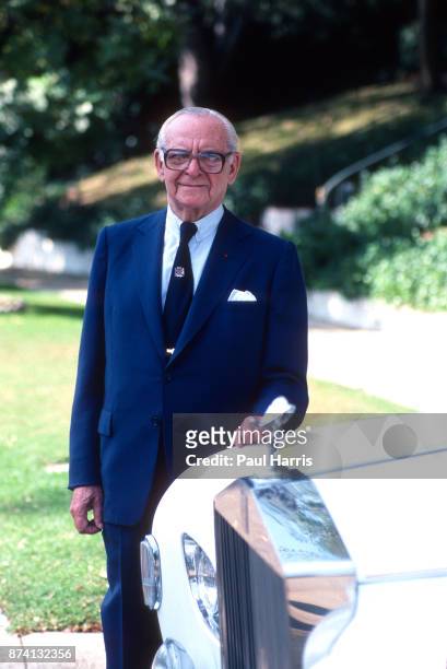 Dr Armand Hammer was an American business manager and owner, most closely associated with Occidental Petroleum, photographed at home with his Rolls...