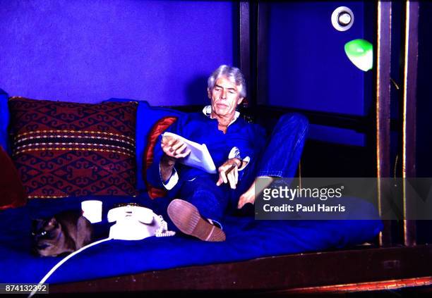 Actor James Coburn in his Bel Air home, in these pictures at age 52, one year after he divorced his first wife Beverly Kelly he lives alone, July 5,...