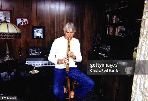 Actor James Coburn in his Bel Air home, in these pictures at age 52, one year after he divorced his first wife Beverly Kelly he lives alone, July 5,...