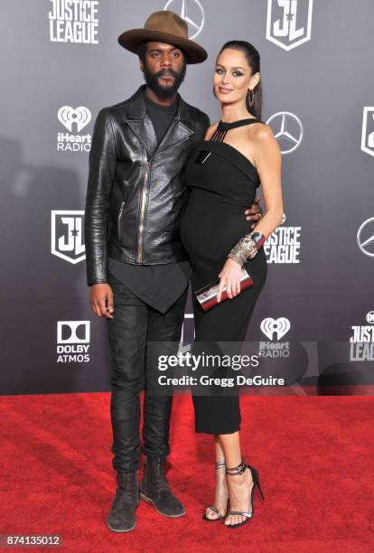 Gary Clark Jr. And Nicole Trunfio arrive at the premiere of Warner Bros. Pictures' "Justice League" at Dolby Theatre on November 13, 2017 in...