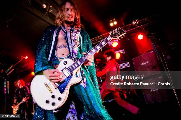 The Darkness performs on stage on November 9, 2017 in Rome, Italy.