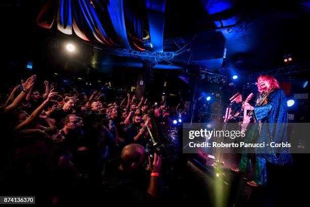 The Darkness performs on stage on November 9, 2017 in Rome, Italy.