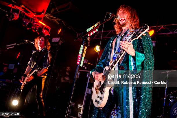 The Darkness performs on stage on November 9, 2017 in Rome, Italy.