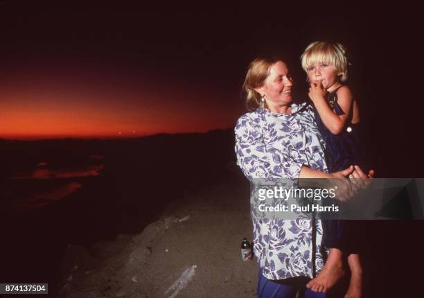 Dr. Afton Blake with her son, Doron, the first test tube baby from the sperm of a genius sperm bank February 3, 1986 San Fernando Valley, Los...