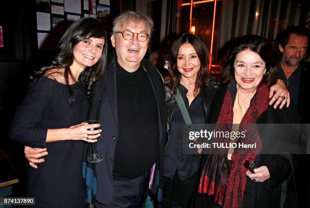 At the evening gala for the 80th birthday of Claude Lelouch, Salome Lelouch, Dominique Besnehard, Evelyne Bouix and Anouk Aimee are photographed for...